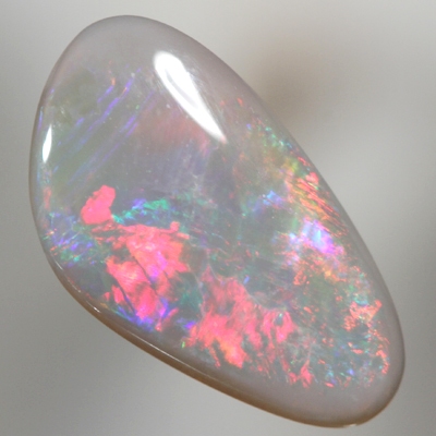 SOLID SEMI BLACK OPAL Very bright crisp fire, cherry red to turquoise green and peacock blue